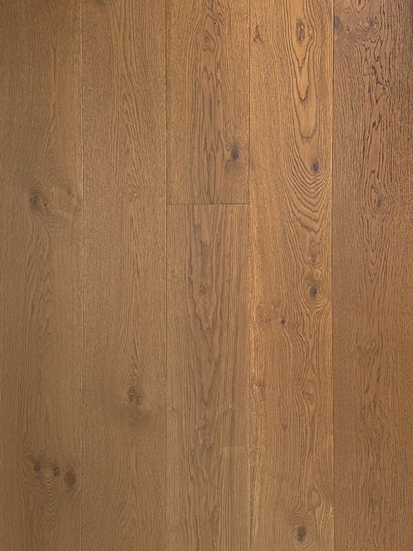 Amara Savoy wide plank European oak engineered flooring with warm amber tones