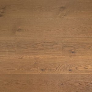Savoy engineered hardwood flooring with rich amber-brown tones, pronounced oak grain, and visible knots